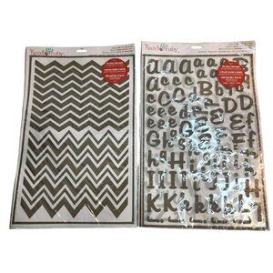 Hazle and Ruby Mask Peel Away Stencil Set Chevron and Alphabet Designs For Craft